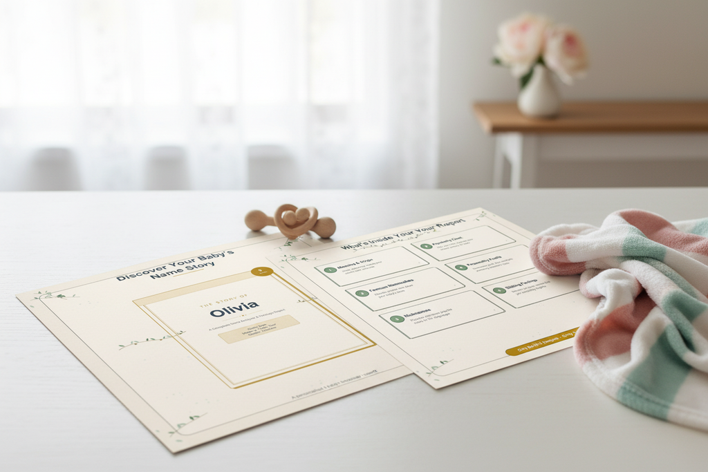 Personalized Baby Name Report in nursery setting