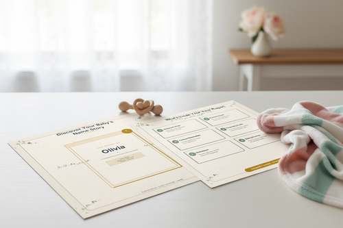 Personalized Baby Name Report in nursery setting